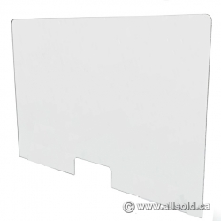 Hanging Acrylic Plexiglass Counter Safety Shield w/ Opening